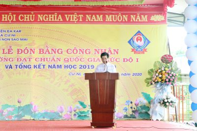 Trường Mầm non Sao Mai, huyện Ea Kar đón Bằng công nhận trường đạt chuẩn Quốc gia và Tổng kết năm học 2019-2020.